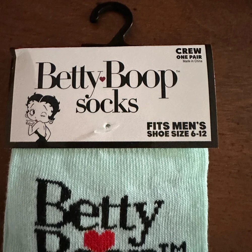 🌵3/$15 Betty Boop mint green crew socks ( see description)